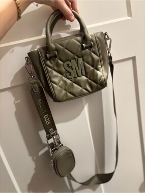 Steve Madden Quilted Mini Satchel in Olive
